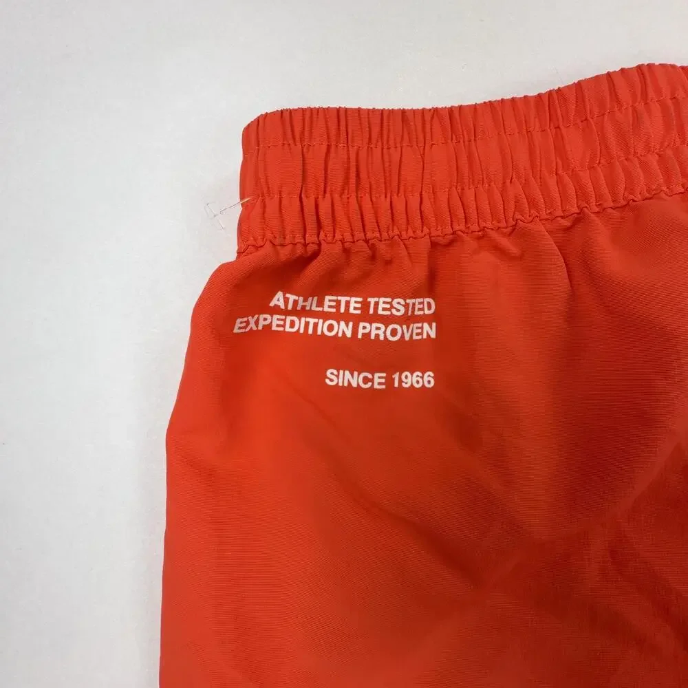 The North Face Swim Shorts Mens Small Orange Lined Elastic Waist Logo Pocket